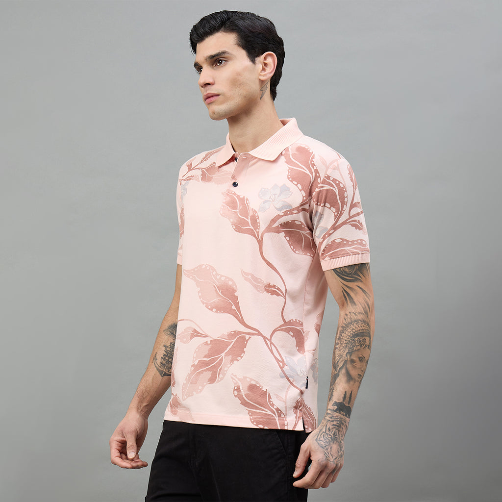 Duke Urban Men Half Sleeve Floral Print Regular T-Shirt (LF7574)