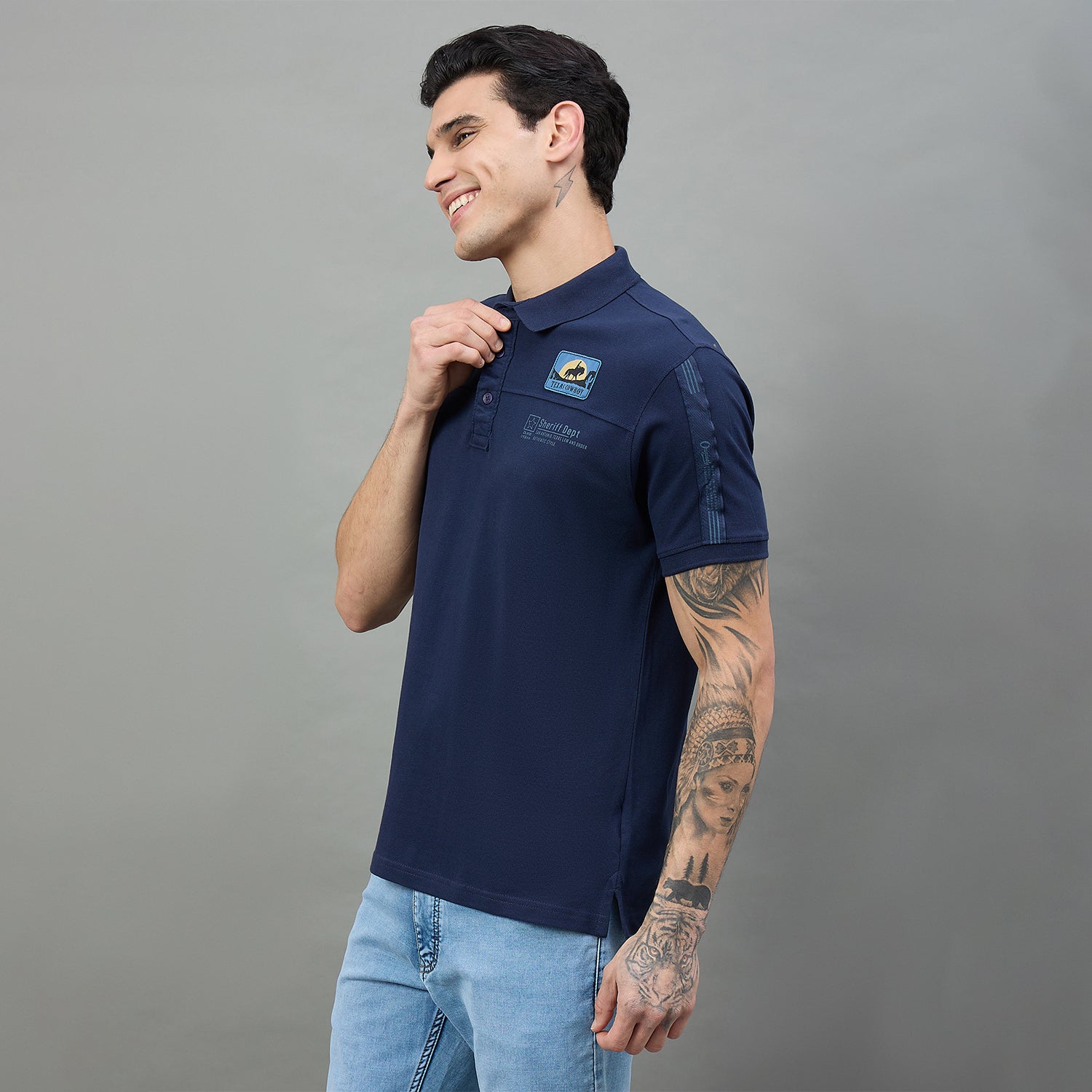 Duke Urban Men Half Sleeve Printed Slim fit Polo T-Shirt (LF7679)