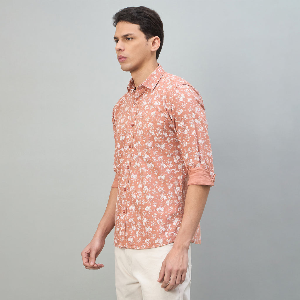 Duke Urban Men Floral Print Pure Cotton Slim Fit Casual Full Sleeve Shirt (SDO8PRBH)