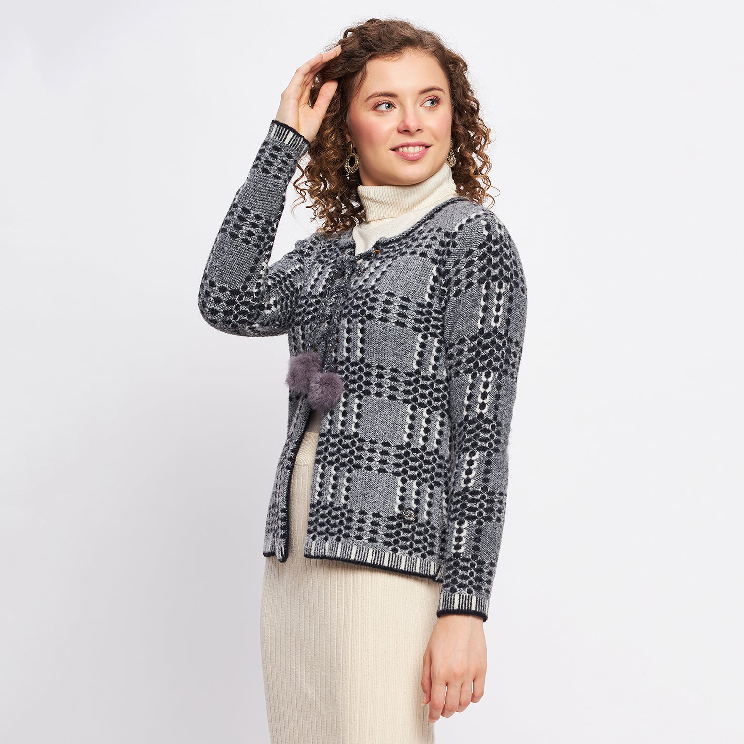 Duke Urban Women Full Sleeve Self Design Cardigan (SDS1047)