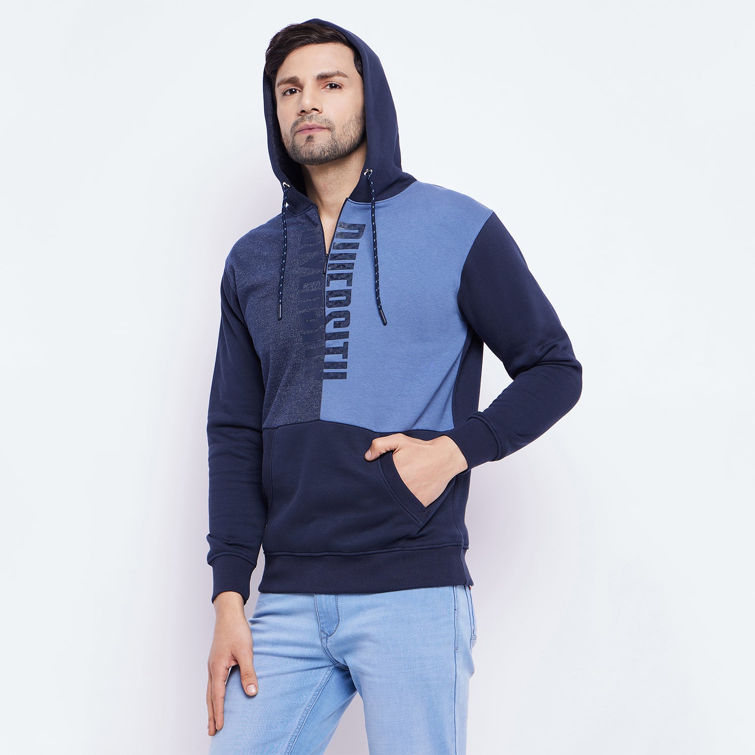 Duke Urban Men Half Zip Hooded Sweatshirt (LF6251)