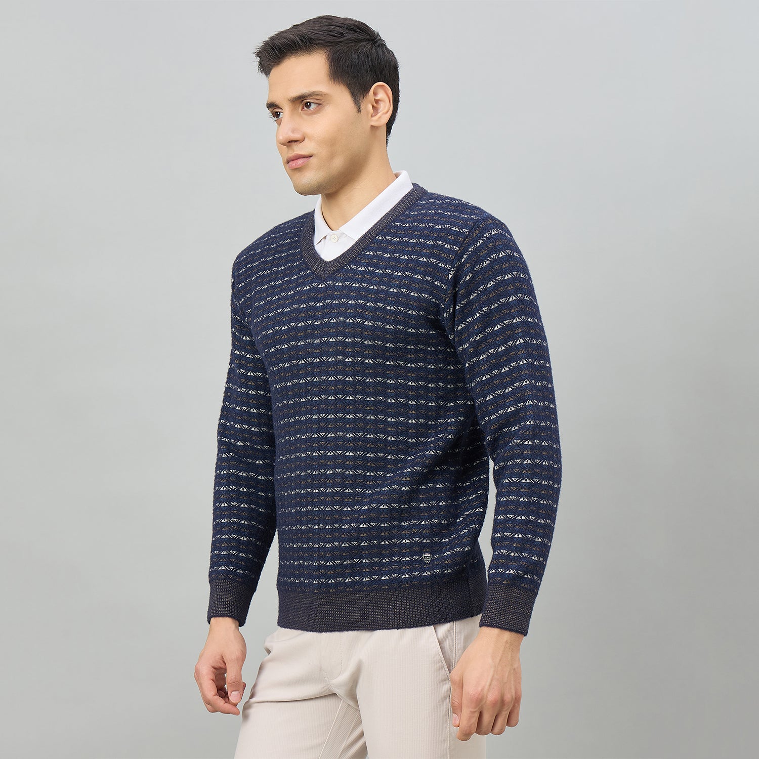 Duke Men Full Sleeve V Neck Regular Sweater (SDS2309)