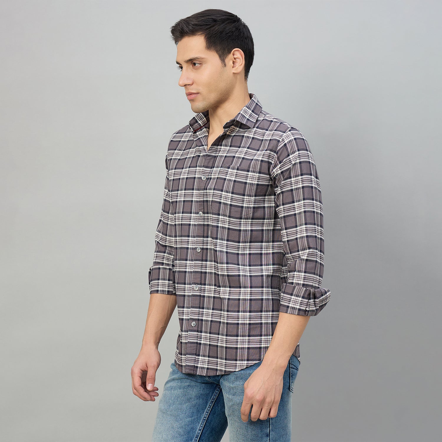 Duke Men Slim Fit Full Sleeve Oxford Cotton Shirt (SDO5CKCZ)