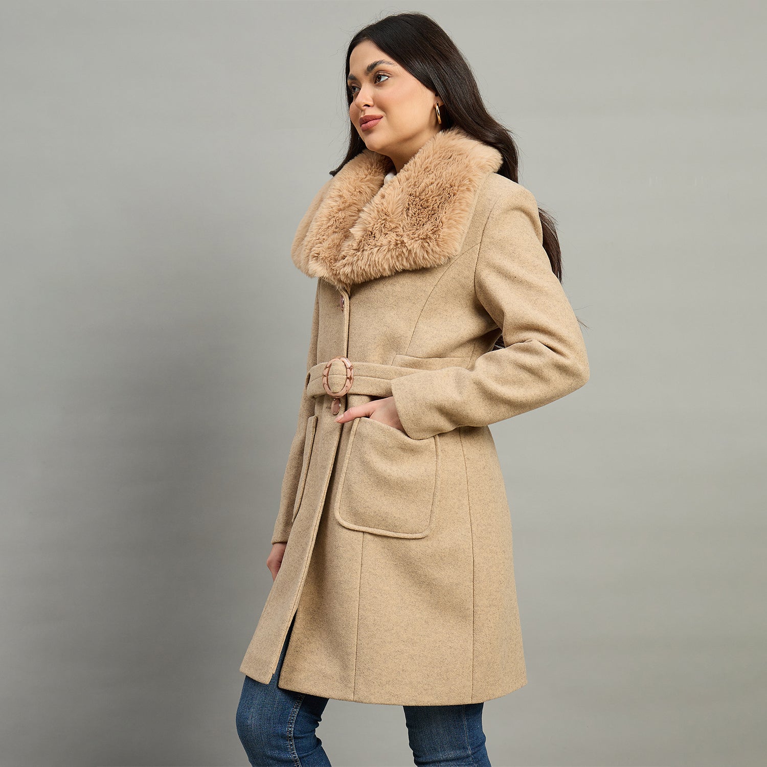 Duke Women Full Sleeve Collared Neck Coat (SDZ4174C)