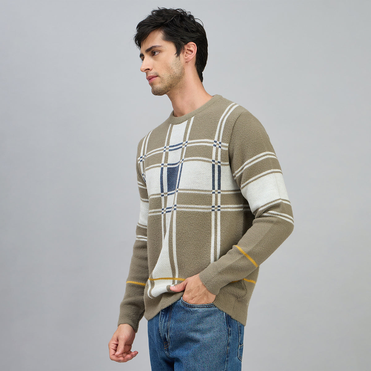 Duke Men Full Sleeve V Neck Regular Fit Sweater (SDS2209R)