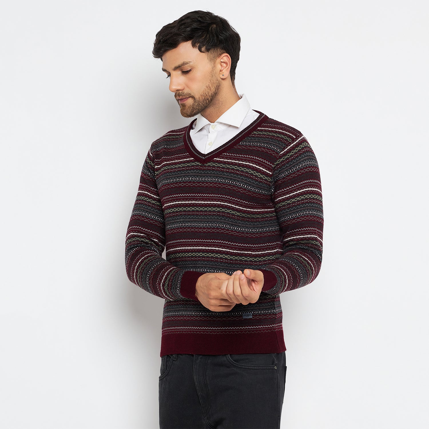 Duke Urban Men Full Sleeve V Neck Sweater (SDS2051)