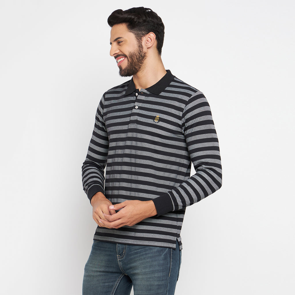 Duke Stardust Men Polo Neck Full Sleeve Cotton T-shirt (LF3962)