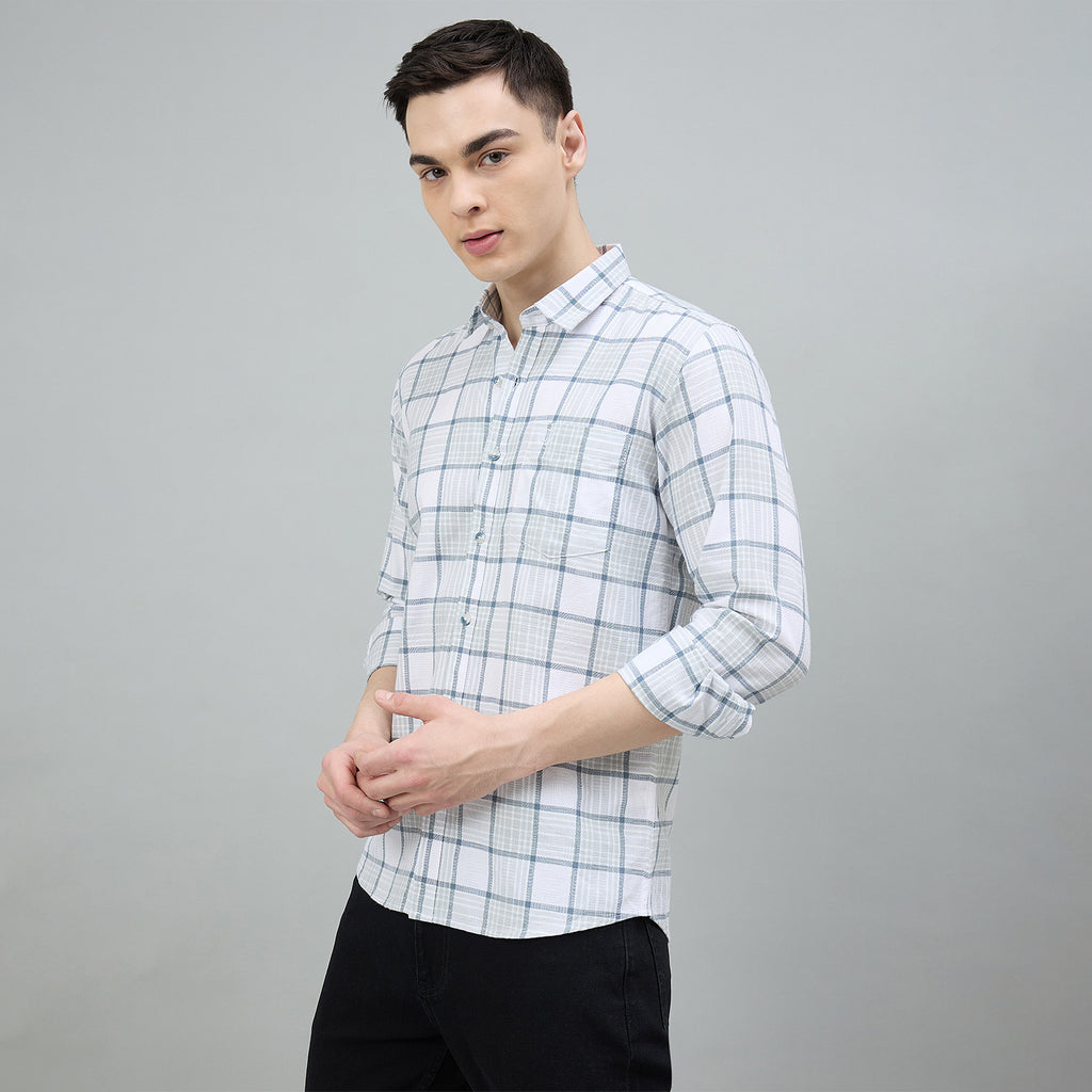 Duke Urban Men Checkered Full Sleeve Spread Collar Slim Shirt (SDO6CHQ)
