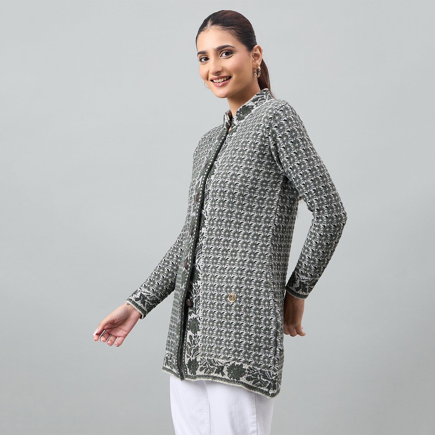 Duke Urban Women Full Sleeve Front Open Regular Cardigan (SDS1358)