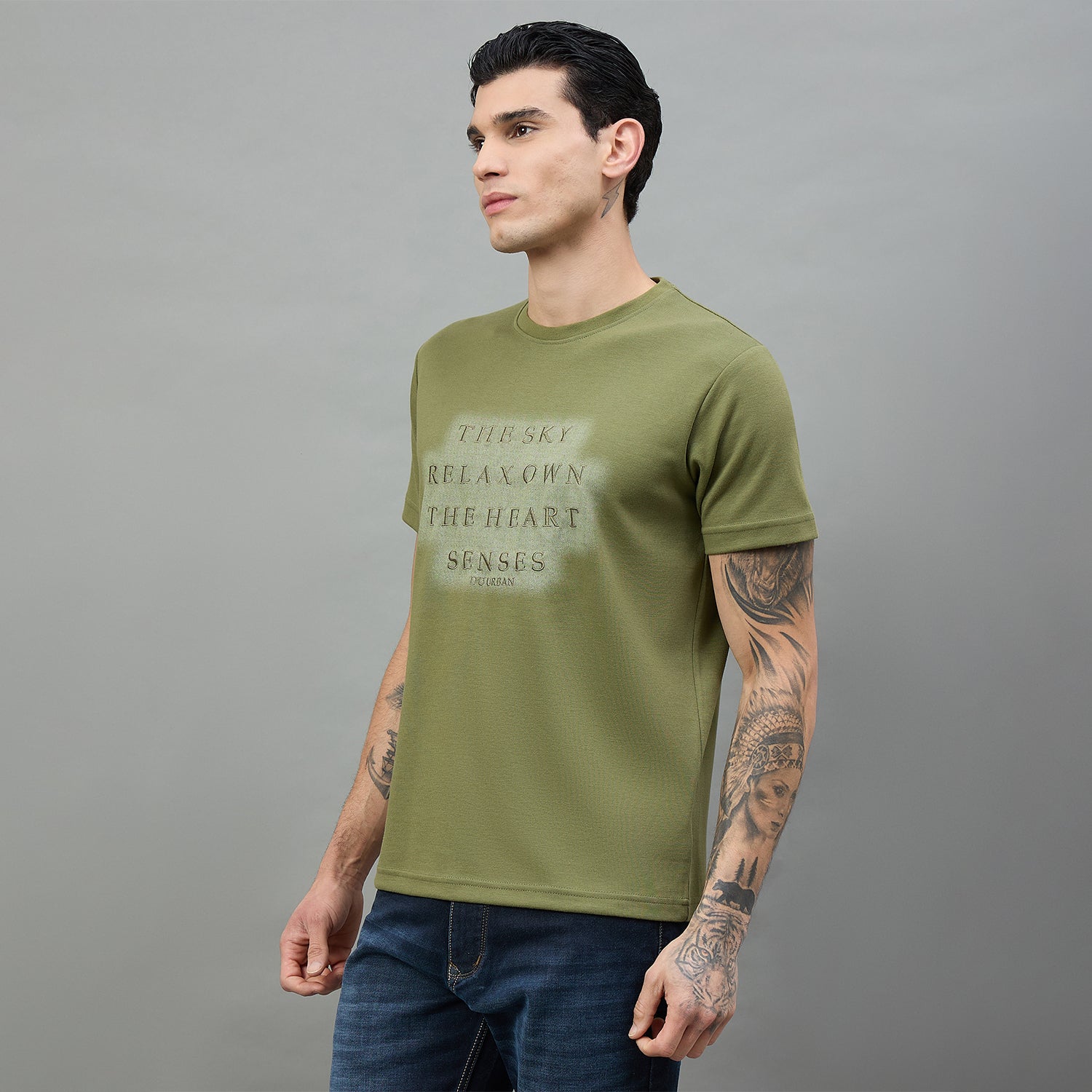 Duke Urban Men Typography Half Sleeve Round Neck Tshirt (LF7597)