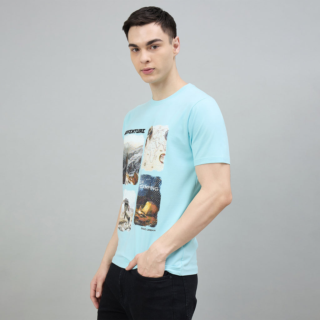 Duke Urban Men Graphic Print Half Sleeve Round Neck Casual Tshirt (LF7507)