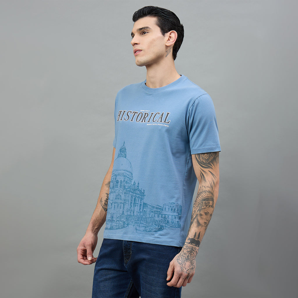 Duke Urban Men Graphic Print Half Sleeve Round Neck Casual Tshirt (LF7540)