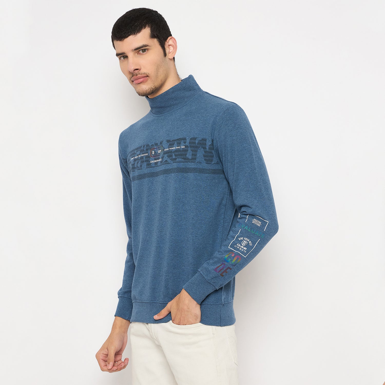 Duke Urban Men Full Sleeve Turtle Neck Sweatshirt (LF6393)