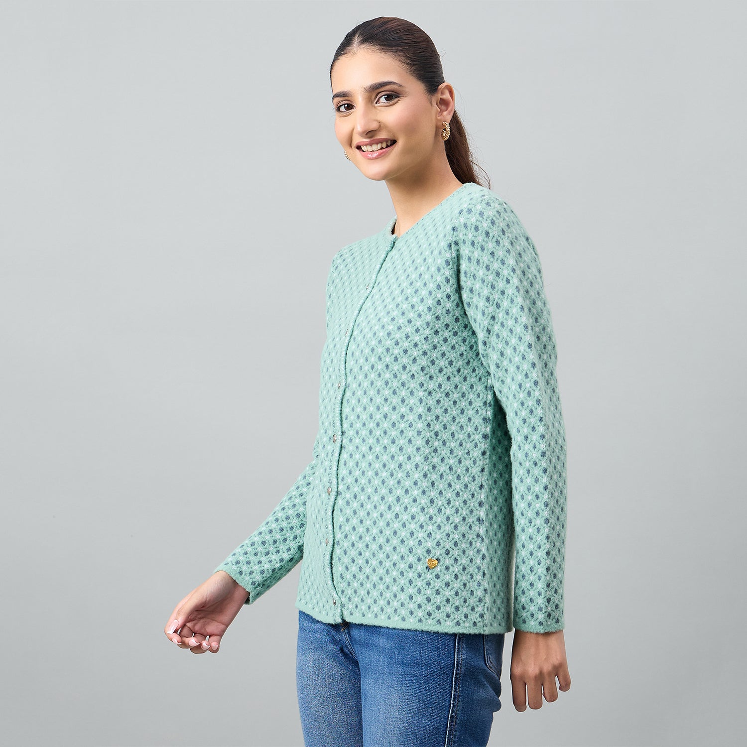 Duke Urban Women Full Sleeve Front Open Regular Cardigan (SDS1337)