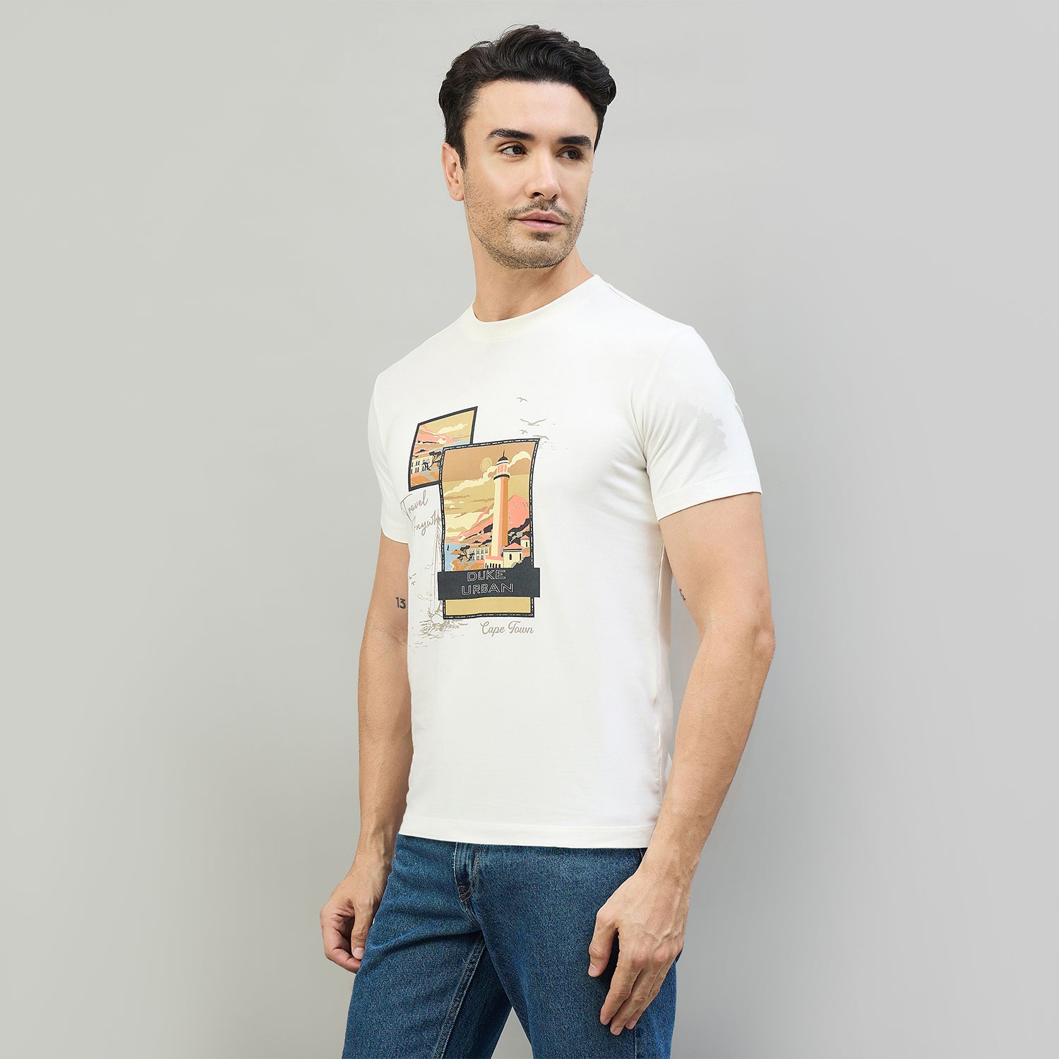 Duke Urban Men Round Neck Half Sleeve Slim T-Shirt (LF7526)