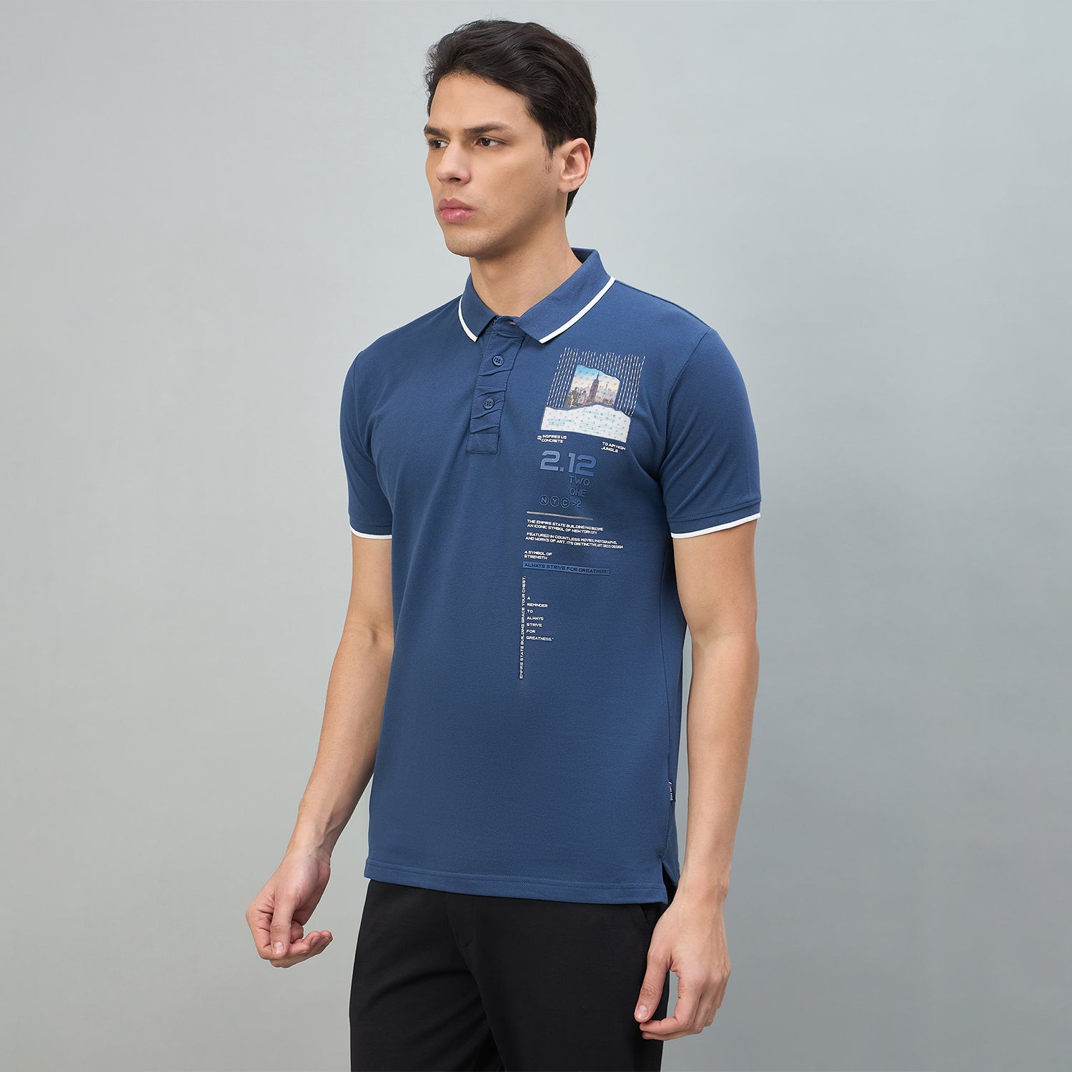 Duke Urban Men Printed Half Sleeve Polo Tshirt (LF7509)
