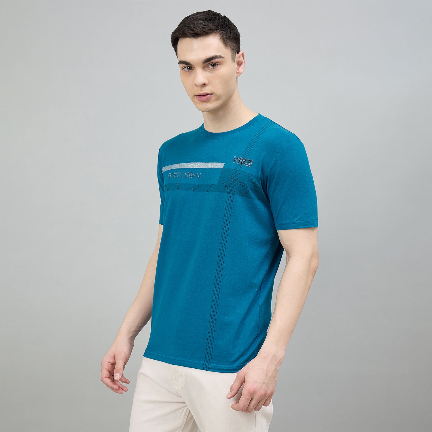 Duke Urban Men Round Neck Half Sleeve Slim T-Shirt (LF7517)