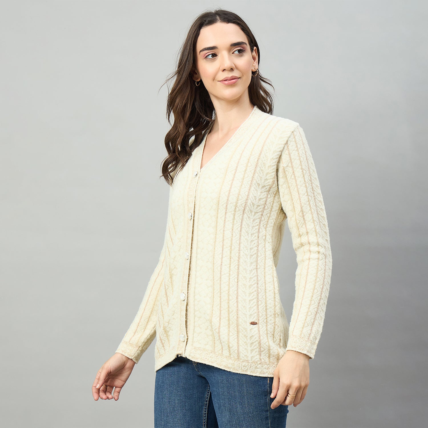 Duke Urban Women Full Sleeve V Neck Regular Sweater (SDS1439)