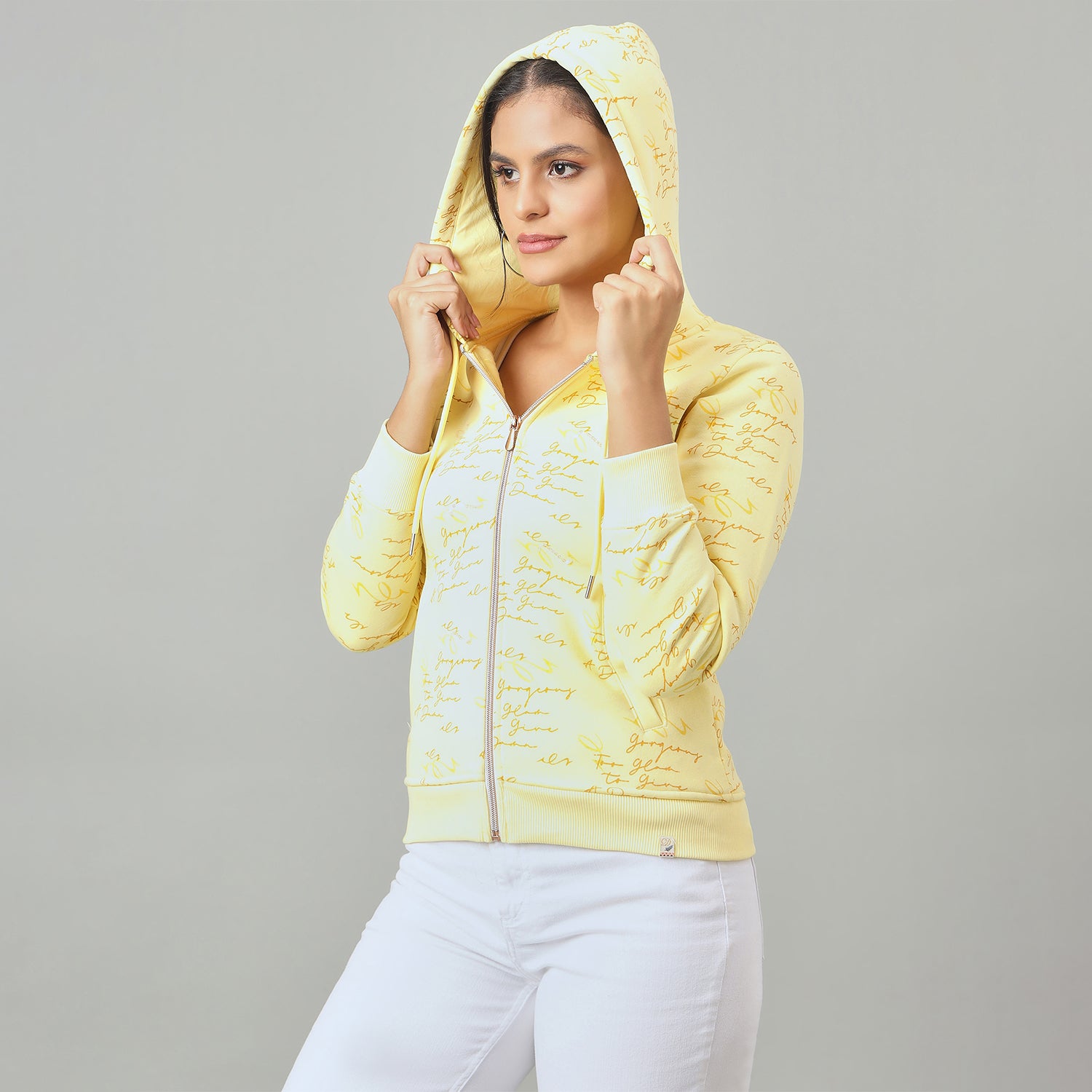 Duke Urban Women Smart fit Hooded Full Zip Sweatshirt (LFX966)