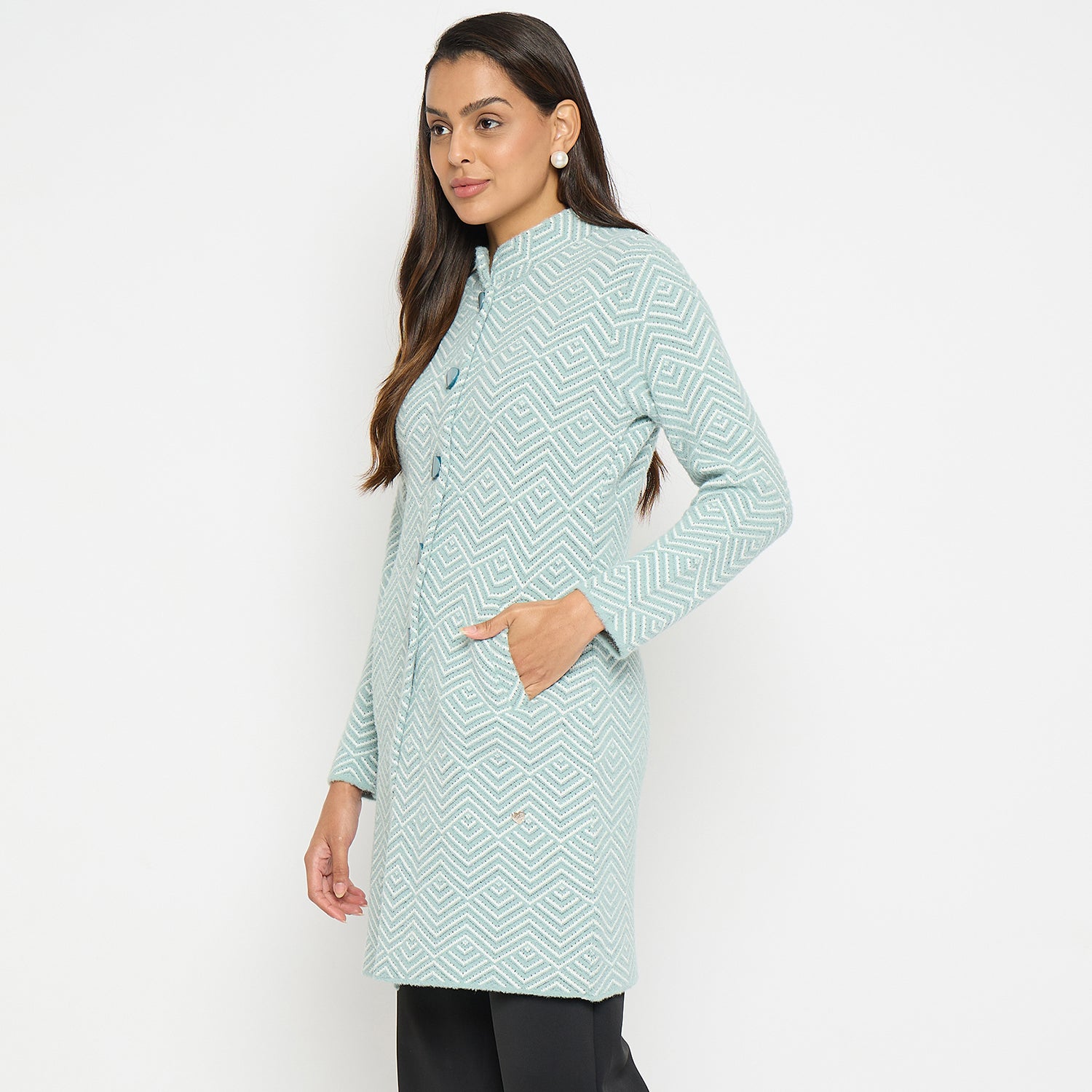 Duke Stardust Women Full Sleeve Round Neck Long Coat (SDS1208)
