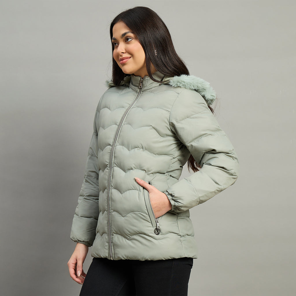 Duke Women Short Style Hooded Bomber Jacket (SDZ4114)