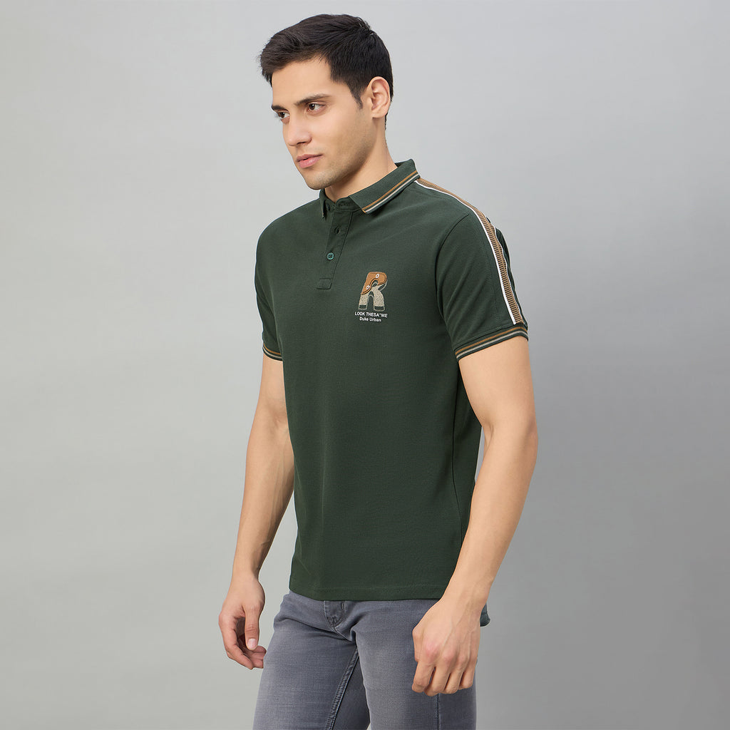 Duke Men Half Sleeve Cotton Regular Fit Casual T-shirt (LF7967)