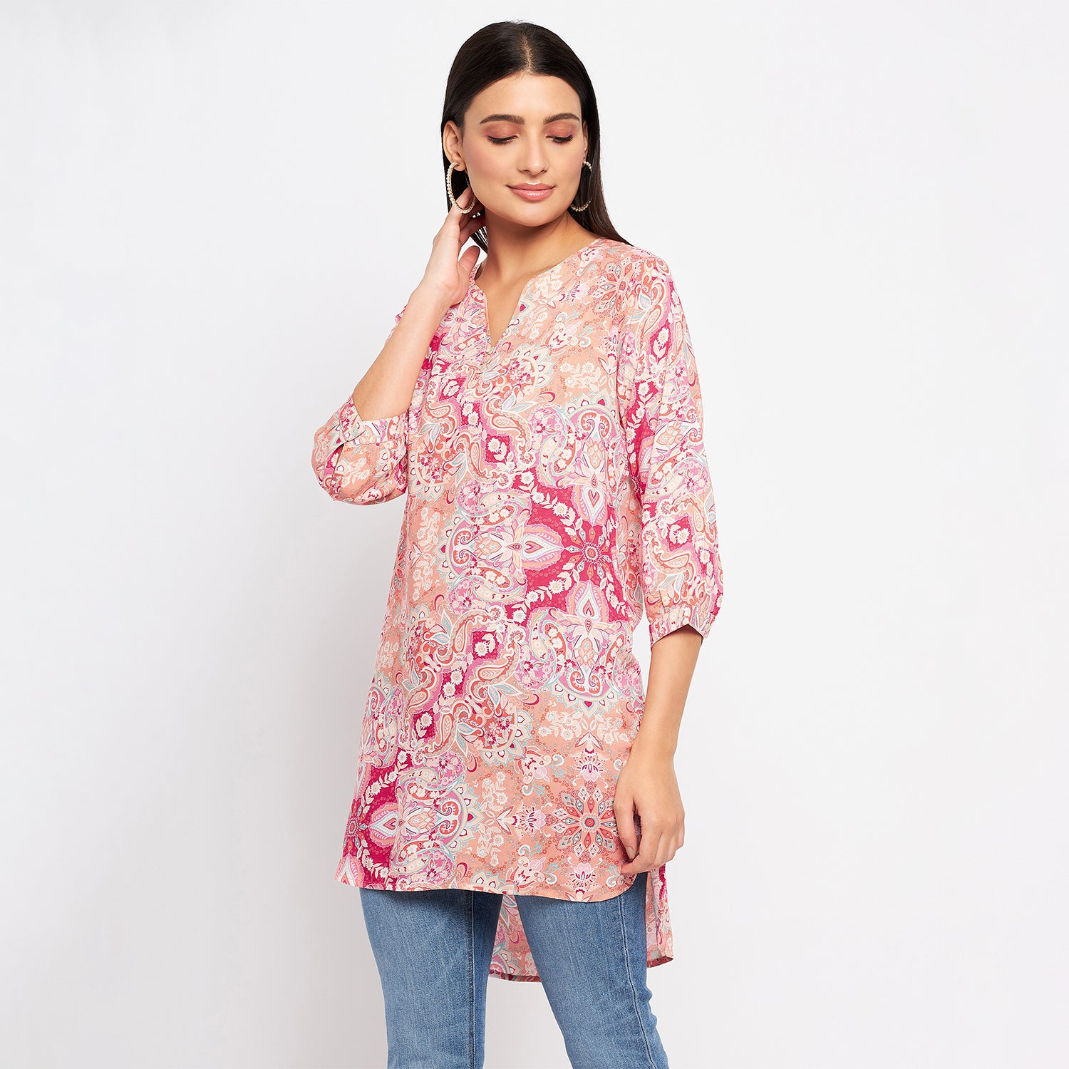 Duke Stardust Women 3/4 Sleeve Printed Tunic (SDX4115)