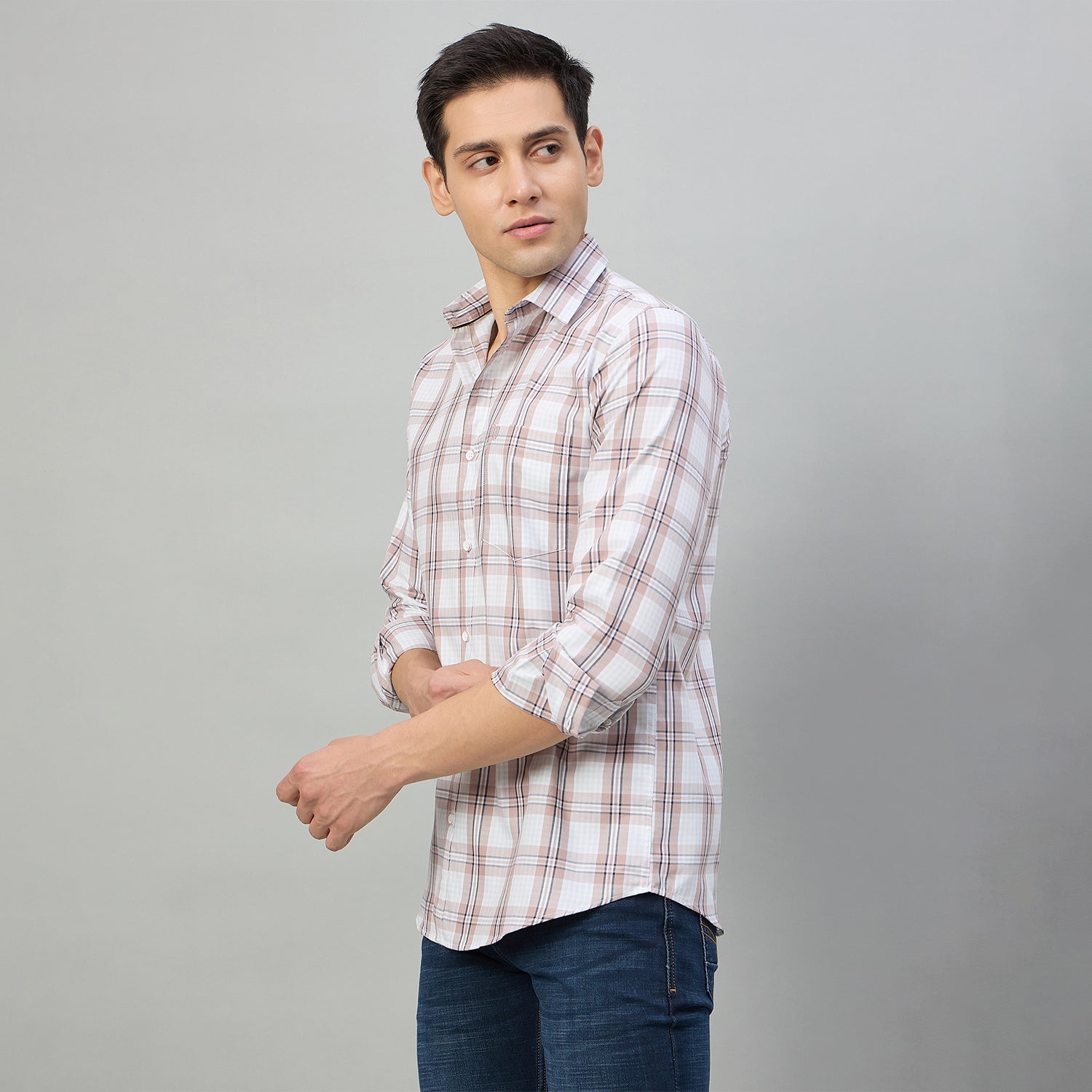 Duke Men Slim Fit Full Sleeve Oxford Cotton Shirt (SDO5CKDE)