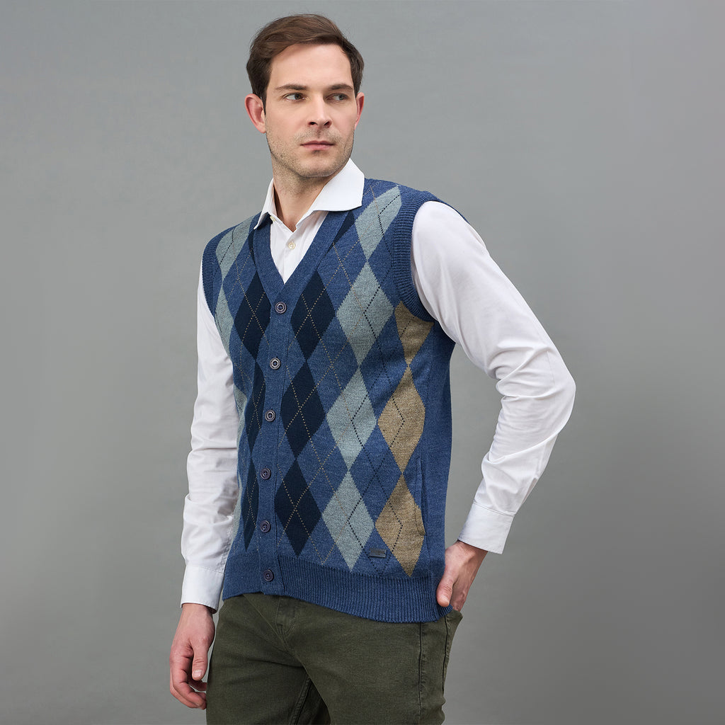 Duke Urban Men Sleeveless V-neck Cardigan (SDS2166)