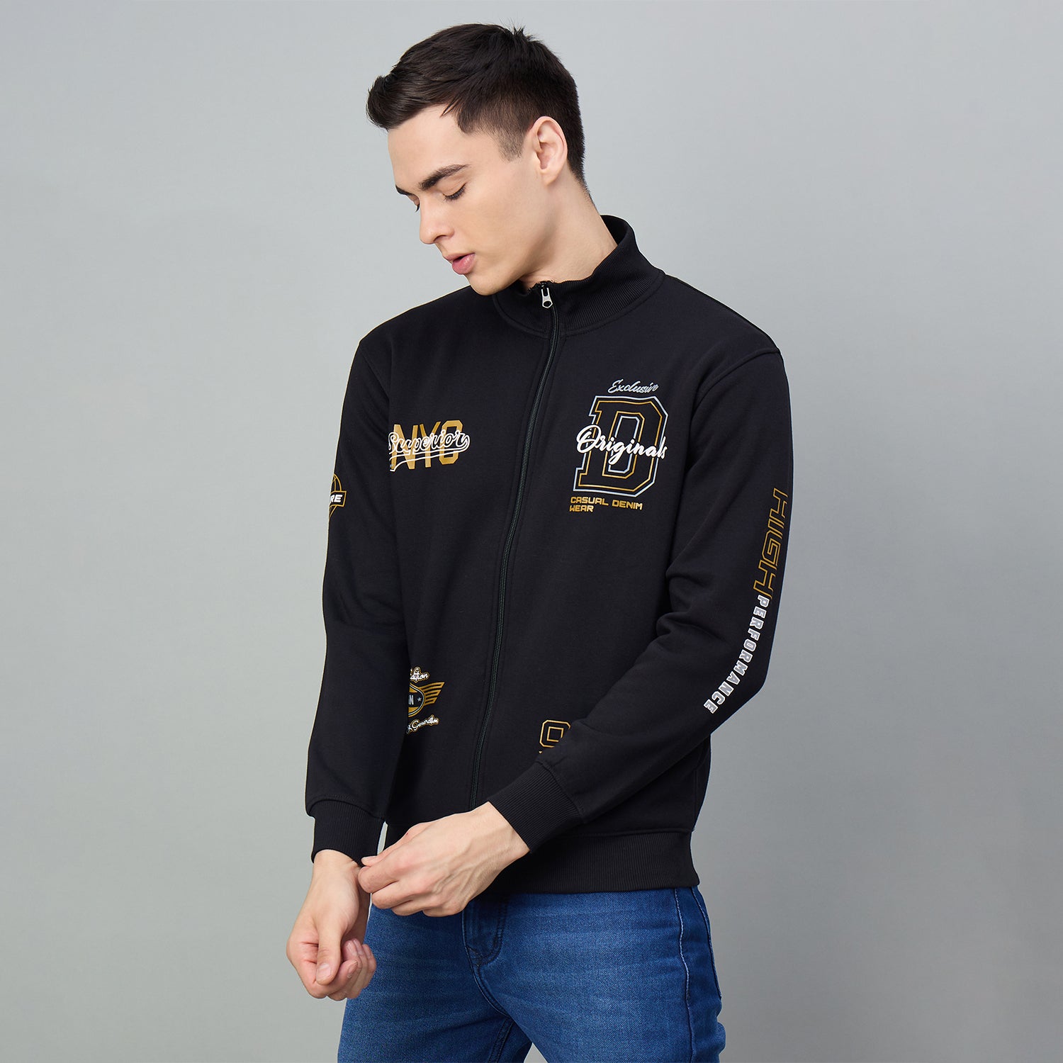 Duke Urban Men Full Zip Regular Sweathirt (LF6378)