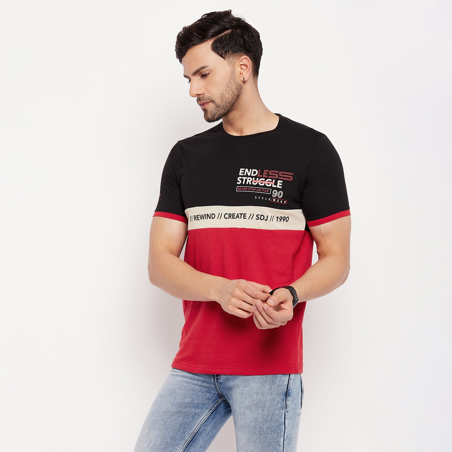 Duke Stardust Men Half Sleeve Round Neck Cotton T-shirt (LF5830)