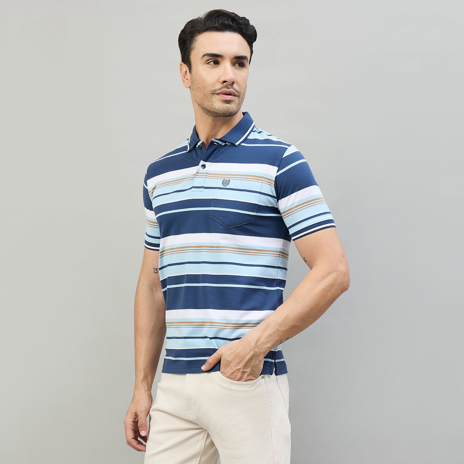 Duke Urban Men Half Sleeve Cotton Smart Fit Casual T-shirt (LF7968)
