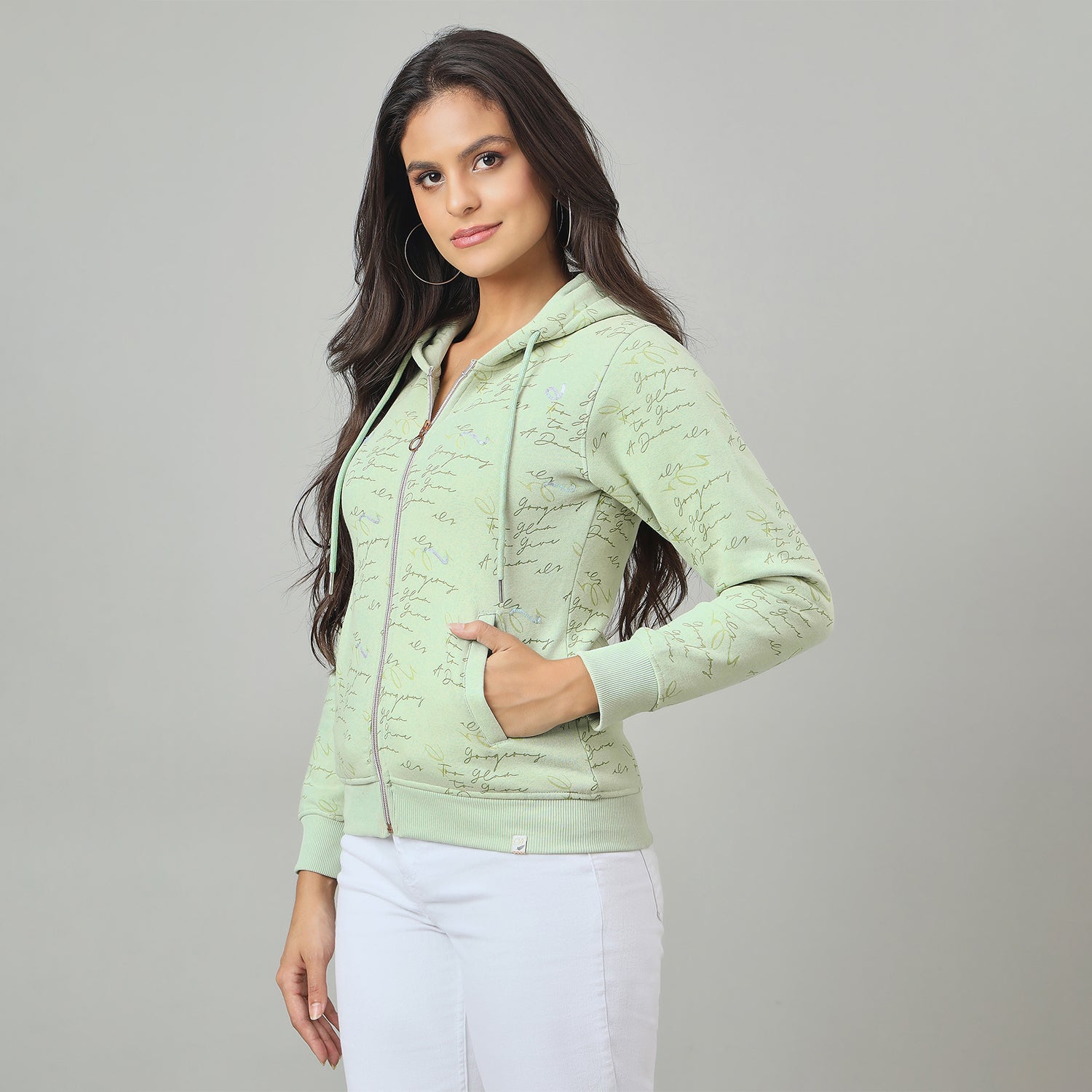 Duke Urban Women Smart fit Hooded Full Zip Sweatshirt (LFX966)