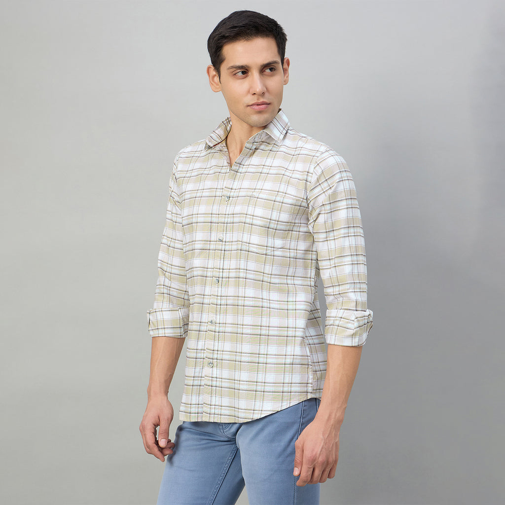 Duke Men Slim Fit Full Sleeve Oxford Cotton Shirt (SDO5CKDB)