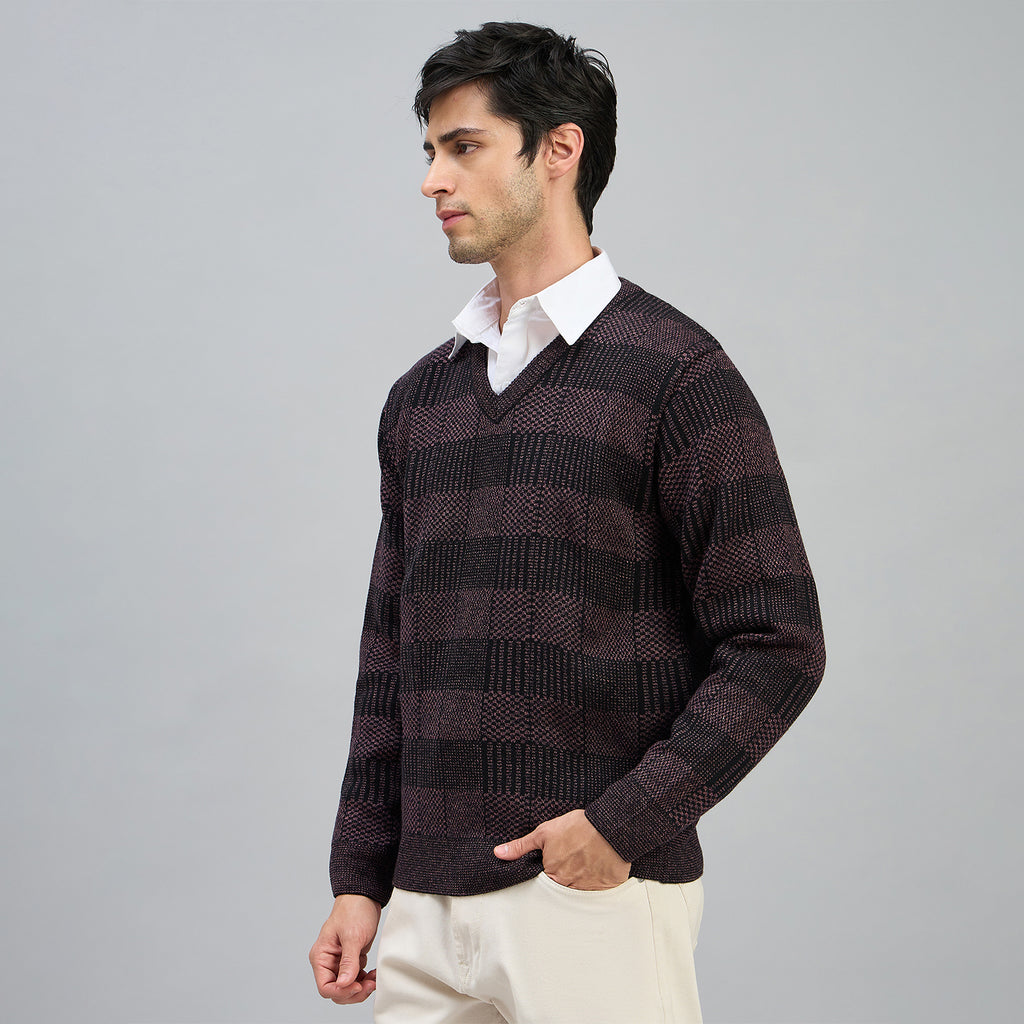 Duke Men Full Sleeve V Neck Regular Sweater (SDS2308)
