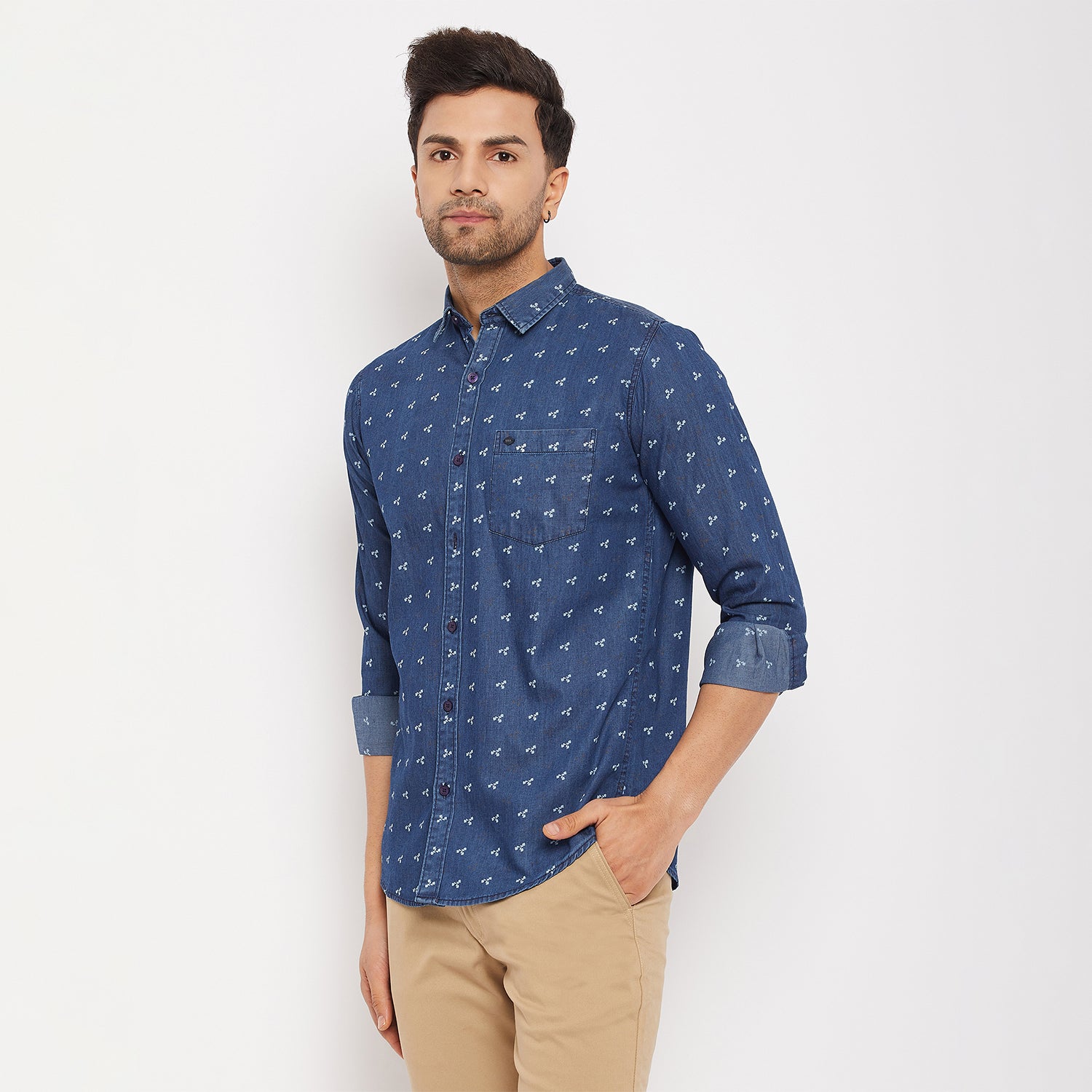 Duke Men Stardust Cotton Full Sleeve Shirt (SDO8910R)