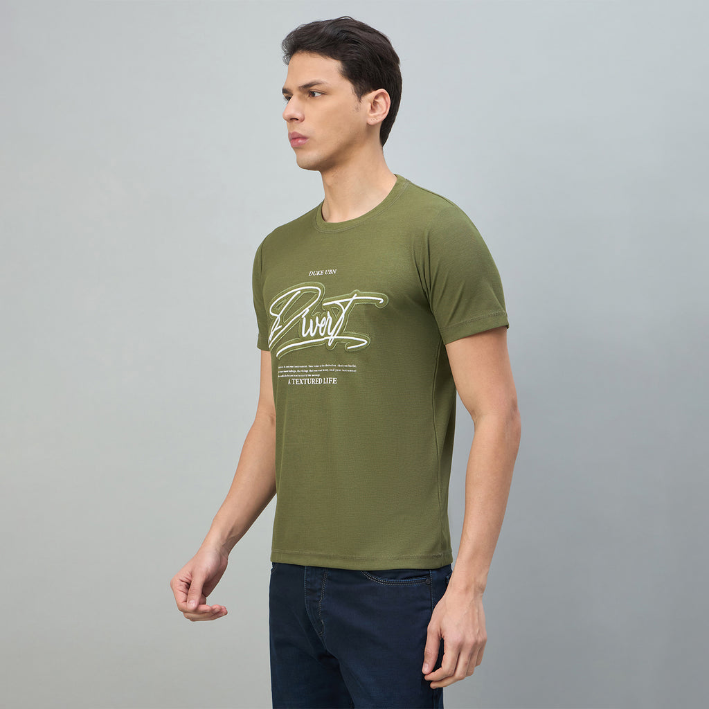 Duke Urban Men Embroidered Half Sleeve Rount Neck Tshirt (LF7522)