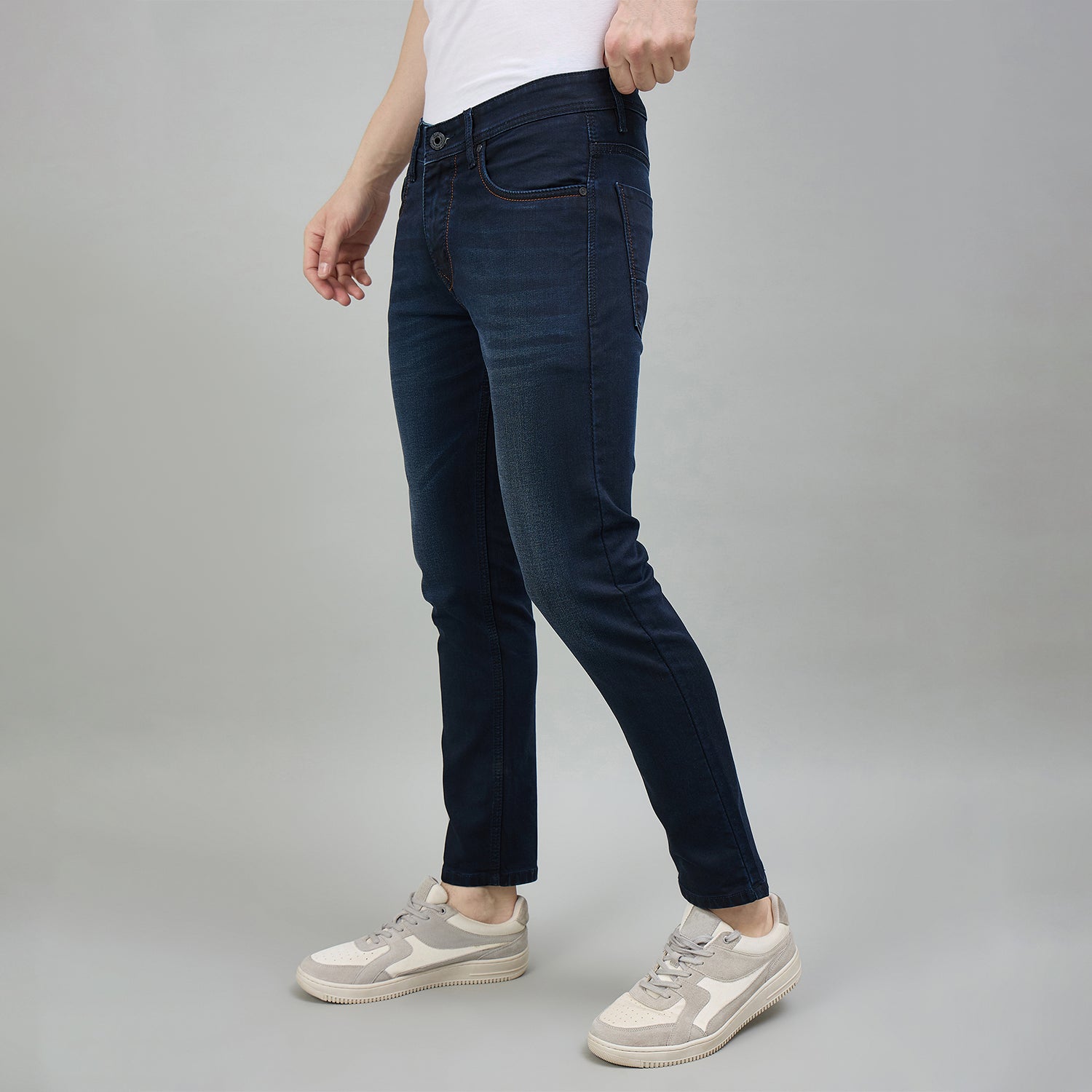 Duke Urban Men Ankle Length Mid-Rise Light Fade Stretchable Jeans (SDD9135A)