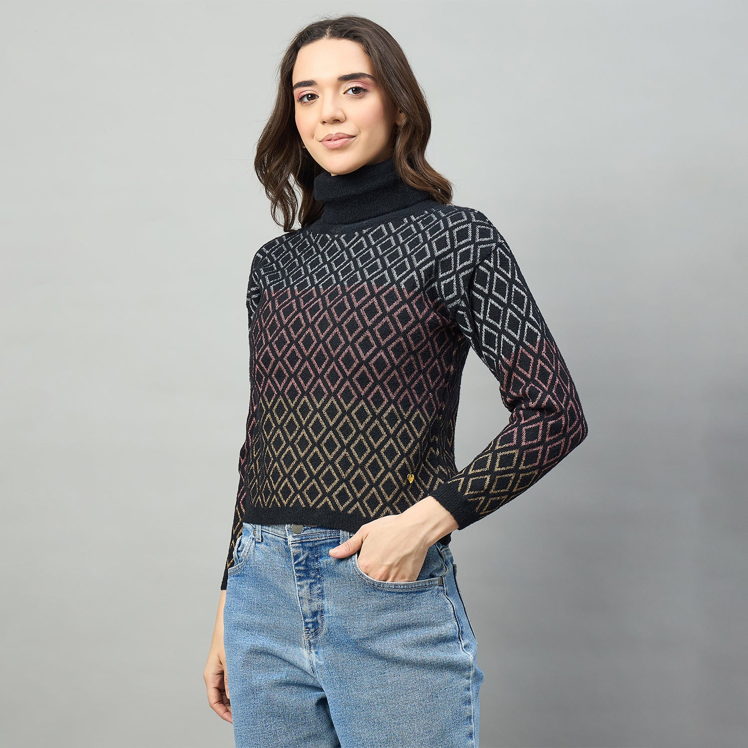 Duke Urban Wome Full Sleeve High Neck Sweater (SDS1392)