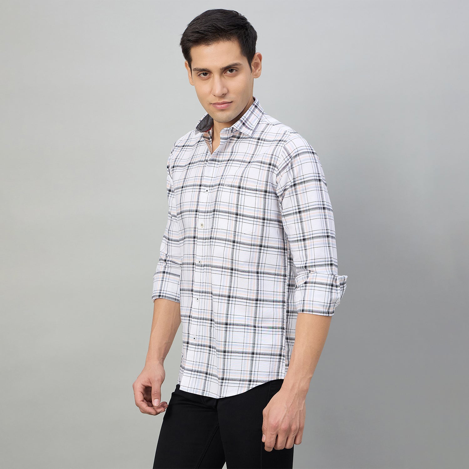 Duke Men Slim Fit Full Sleeve Short Style Cotton Shirt (SDO8CKBU)