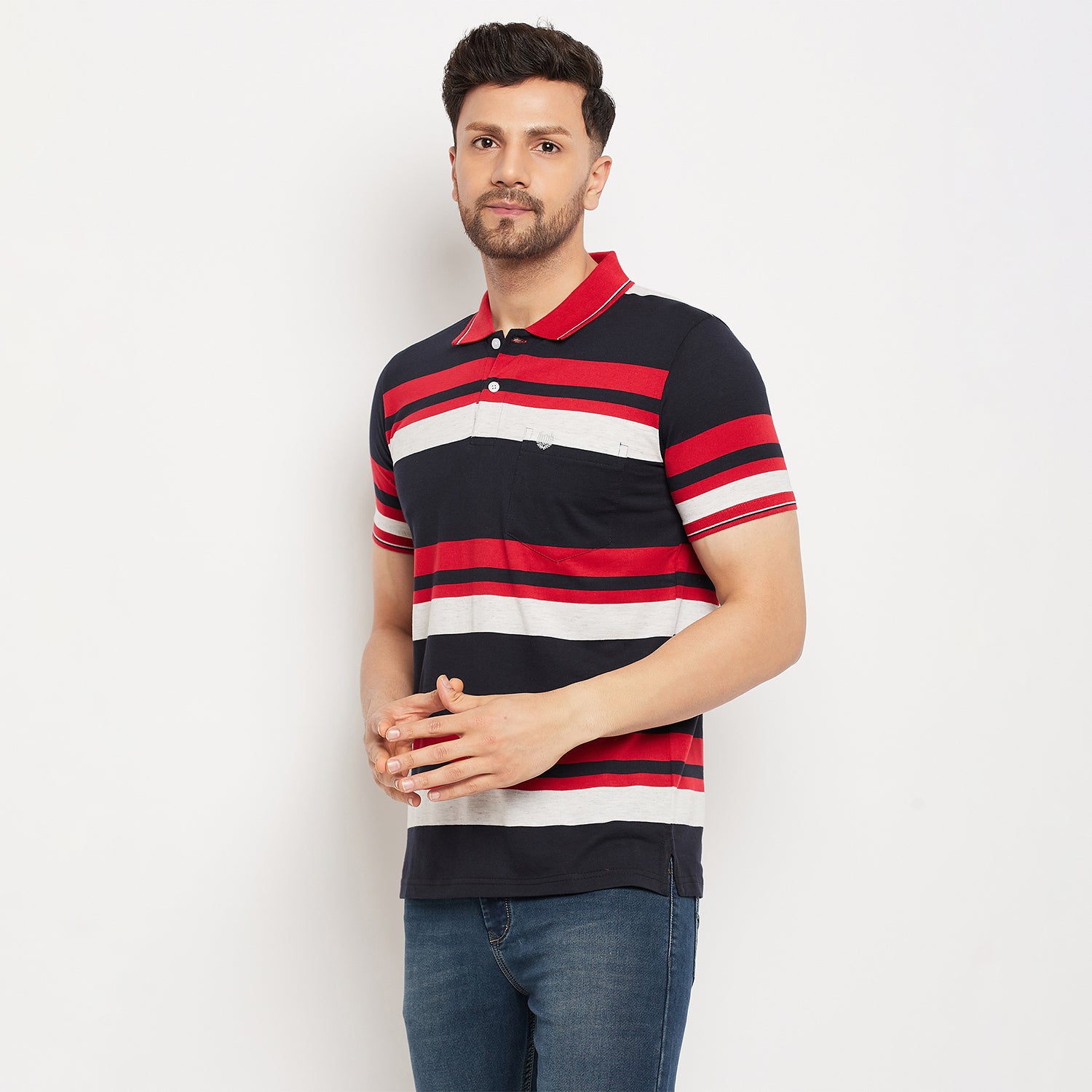 Duke Stardust Men Half Sleeve Polo Neck Cotton T-shirt (LF5845)