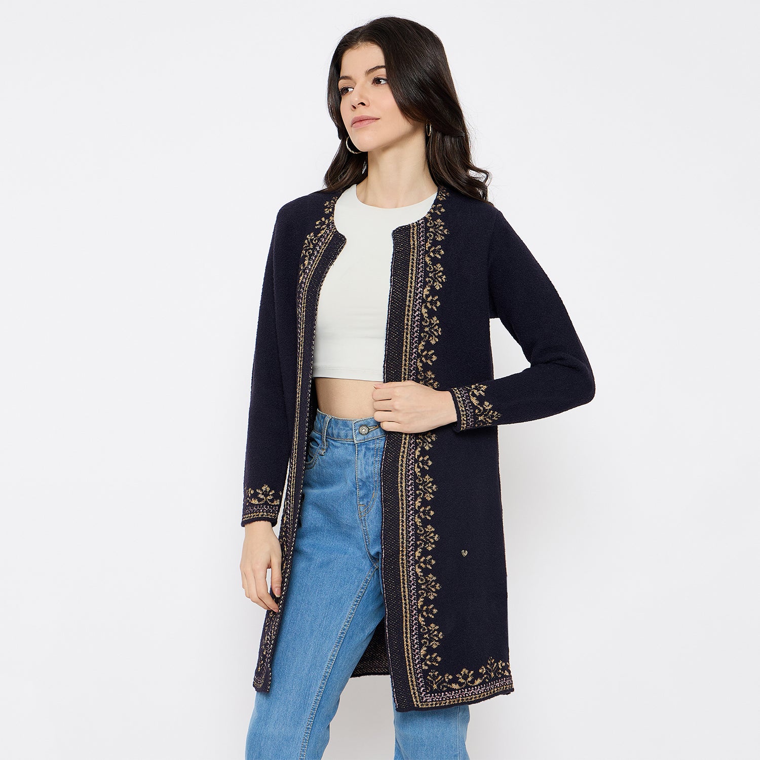 Duke Urban Women Full Sleeve Round Neck Shrug (SDS1258)