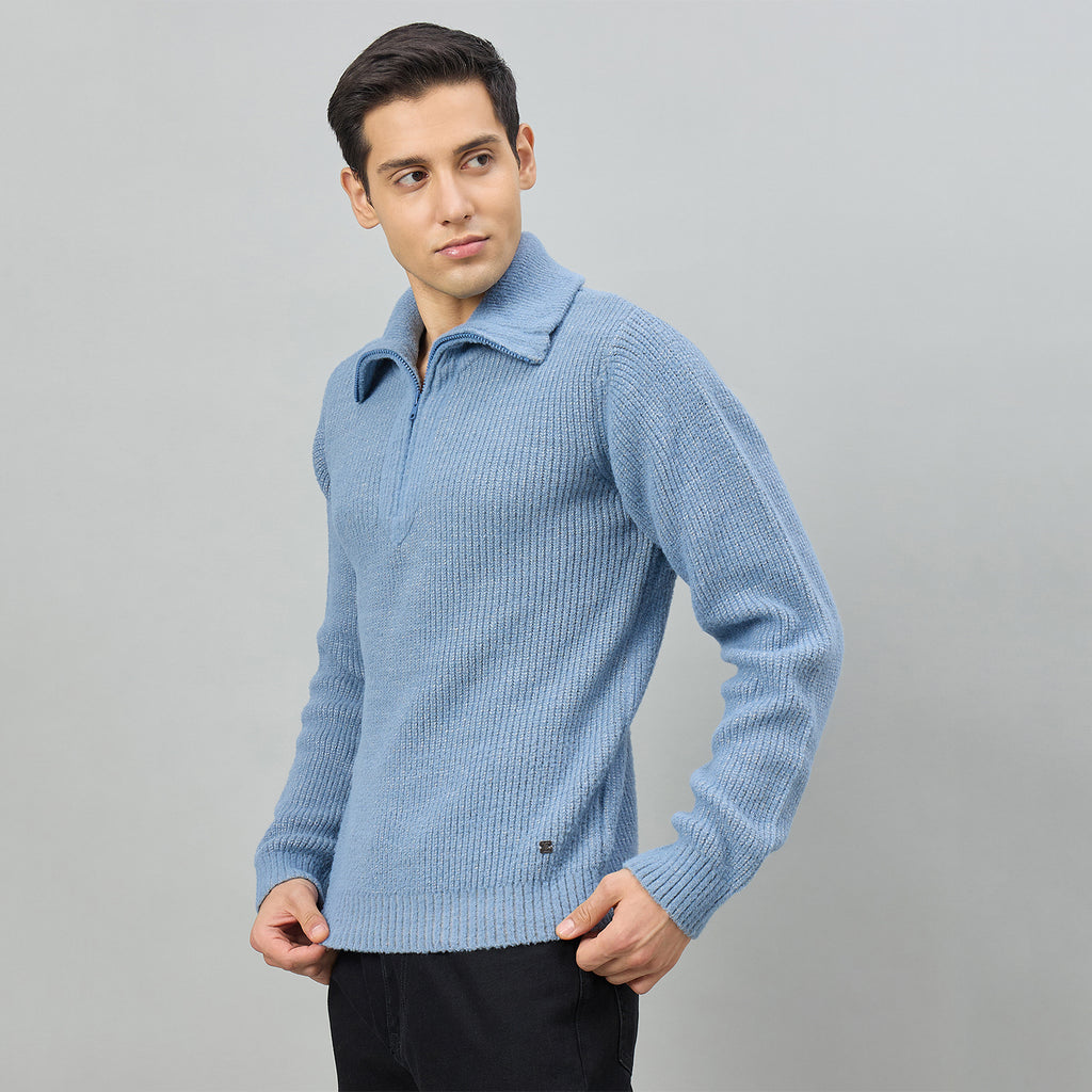 Duke Men Full Sleeve Half Zip Regular Sweater (SDS2319)