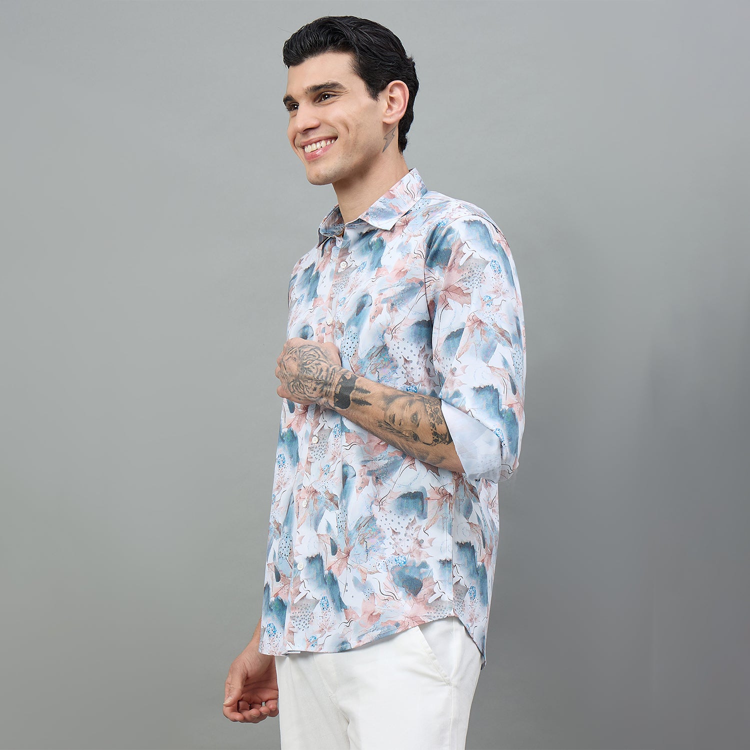 Duke Urban Men Floral Print Full Sleeve Regular Shirt (SDO9PRH)