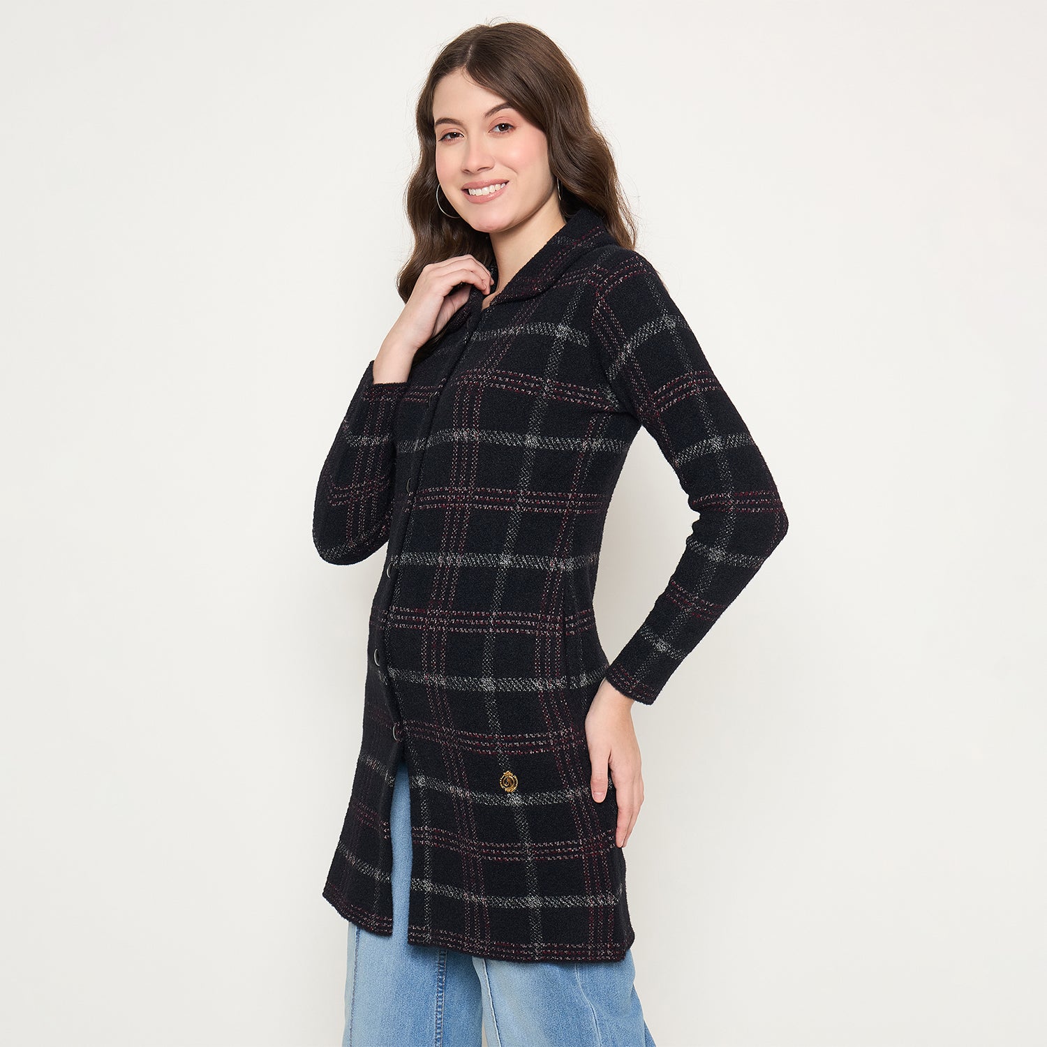 Duke Urban Women Full Sleeve Long Coat Style Sweater (SDS1297)