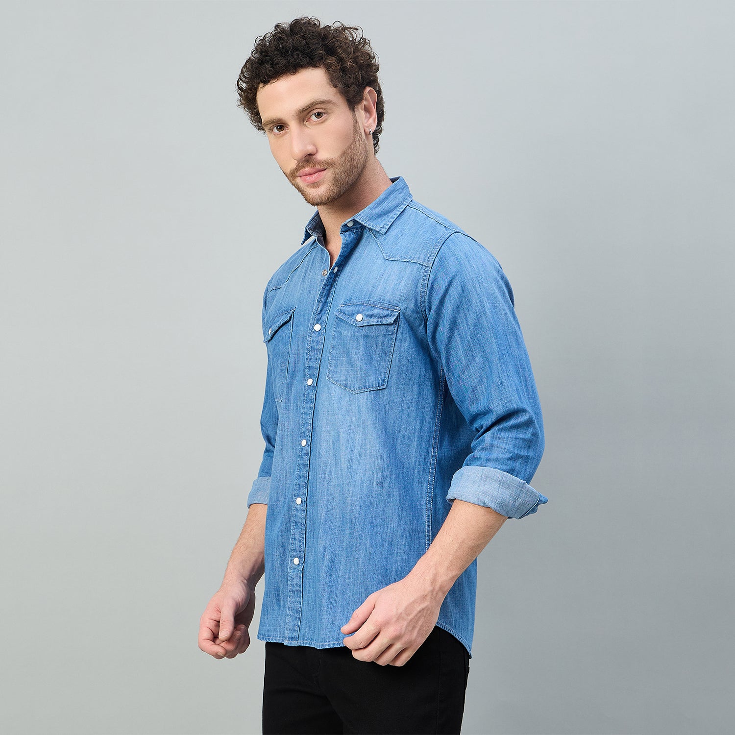 Duke Urban Men Shortstyle Washed Shirt (SDO9PLID)