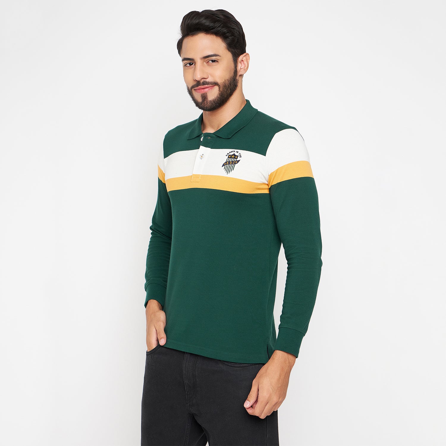 Duke Stardust Men Polo Neck Full Sleeve Cotton T-shirt (LF3974)