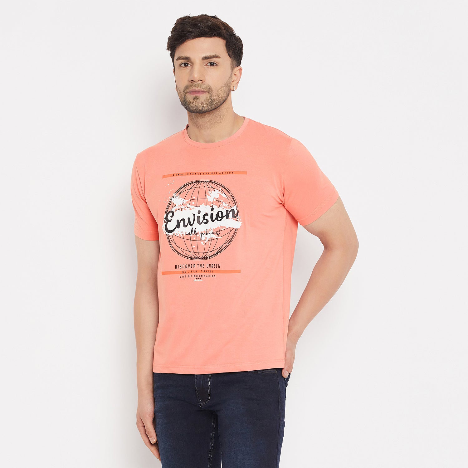 Duke Stardust Men Half Sleeve Cotton T-shirt (MLF7050)