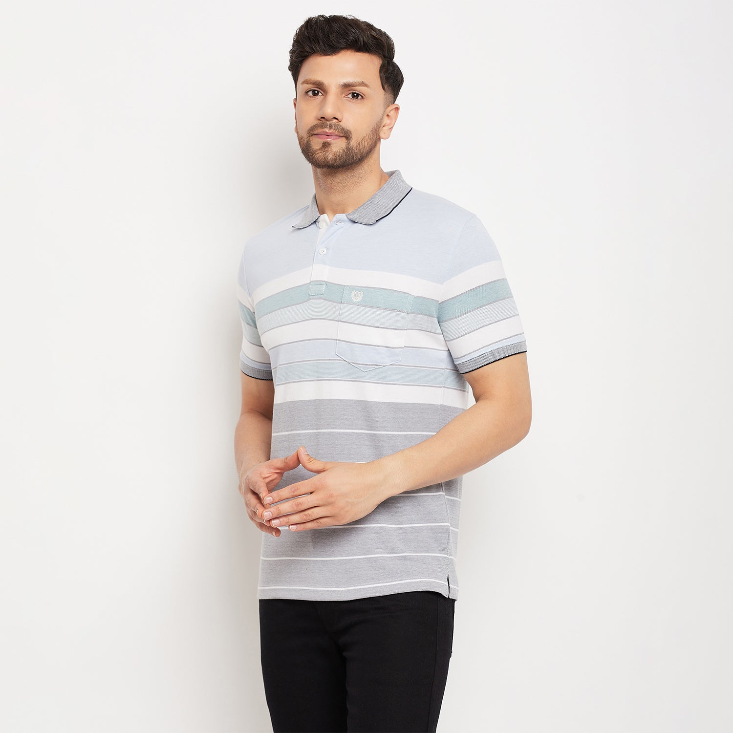 Duke Stardust Men Half Sleeve Polo Neck Cotton T-shirt (LF7017)