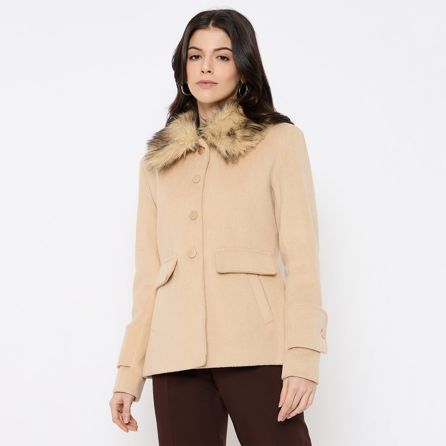 Duke Urban Women Full Sleeve Long Coat (SDZ4177C)